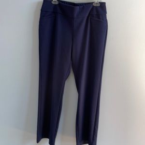 NY& Co size L navy pants, polyester,rayon, spandex